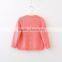 Latest big flowers embroidery knitting girls sweater with metal zipper