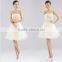 2017 Bridesmaid Short Dress Paragraph Shoulder Halter Sweet Dress Bride Lace Drilling Shoulder Wedding Dress