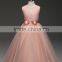 Children girl sleeveless dress embroidered princess lace  wedding dress