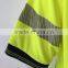 Wholesale Manufacturer Two-tone Chest Pocket Safety hi Vis Generic Tape Traffic Reflective Polo Shirt
