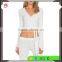 Hot sale Women's Sexy Sports wear Belly Breathable Tight tops yoga running jogging wear