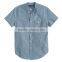 2015 Classic Fit Short Sleeve Stand Collar Shirt in Deep Cove Stripe Classic Design Hot Sell Custom Striped Shirt