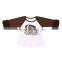 children's boutique baseball print 100% cotton comfortable icing raglan shirt with ruffle sleeve