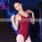 Sexy Girls Adults Ballet Clothes Bodysuit Burgundy Ballet Leotard With Linning