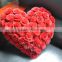 YR092 Top Quality Rose Flower Real Rex Rabbit Fur Cushions/Wedding Figt/valentine's Gift Fur Pillow