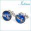 Round Blue Bike Enamel Cuff links Men Shirt Cufflinks