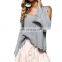 Women Casual Off-Sleeve Knitwear Jumper Coat Tied Pullover Sweater