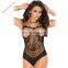Hot Black Hollow Out Crochet Teddy Sexy Lingerie