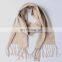 inner mongolia factory wholesale stock 2017 autumn winter warm men women long tassel plain weave solid color wool scarf