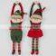 New Christmas Decor 2018 Custom Pretty Couple Stuffed Soft Xmas Hanging Boy and Girl Doll Plush Elf Toy