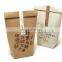 Custom Printed Food Kraft Paper Bags Lined Aluminum Foil Paper Coffee Bag