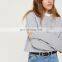 Dongguan City Jin Ying Apparel Wholesale Autumn Long Sleeve Embroidered Sweat Tops for Women Grey Marl