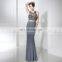 New Fashion Elegant Sheath Gray Chiffon Beaded Long Evening Dresses LX383