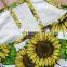 Girl Swimwear Summer Sunflower print One-Pieces Swimsuit beachwear 2-6T