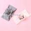 Baby Soft Nylon headband with flower Girl Solid patchwork headwear 6colors