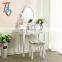 White Makeup Used Wicker Wood Furniture Dresser With Mirror