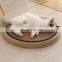Customized Logo Smart Sleeping Scratcher Round Pet Felt Calming Bamboo Anti Stress Bed Cats