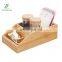 Bamboo Wood Compact Home Office Storage Organizer Bin Box - 3 Divided Sections  Holder