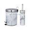 Top Quality Modern Marble Trash Can with Toilet Brush Holder Set  White Home Hotel  Toilet Accessory Toilet Brush Set