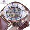 FORSINING 242 Hot Sale Product Leather Strap Bling Square Men Automatic Mechanical Wrist Watch