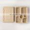 Bagasse Lunch Box Environmentally-Friendly Biodegradable School Canteen Mmulti Grid Lunch Box Disposable