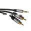 Dual Shielded Gold Plated RCA Audio Cable 2RCA Male to 3.5mm Jack to 2 RCA AUX Cable