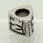 925 silver cube metal letter bead,metal alphabet letter beads