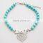 customized crystal pearl pet heart charm necklace in wholesale