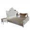 Leather bed solid wood carved double master bedroom bed 2 meters high-end champagne gold furniture home