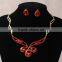 New Model Jewelry Gold Drop Pendant Big Stone American Diamond Necklace Sets