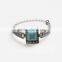 Mexican Ethnic Designs Costume Jewelry Square Turquoise Anti-Silver Bangle