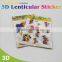 Hot sale 3d flip effect lenticular printing sticker for kids gift