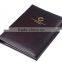New arrival top grade trifold leather service guide ring binder folder