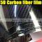 Super quality glossy black 5D carbon fiber film with strong strechable 3 layers size:1.52*20m per roll
