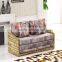New Good Price Space Saving Living Room Furniture Natural Rattan Wicker Folding Sofa Bed with Double Size matress and Arms
