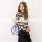 2015 custom high quality women striped tshirt wholesale china
