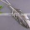 Silver Feather Necklace, Long Tribal Necklace, Minimalist Boho Necklace, Long Feather Necklace, Eagle Feather Necklace