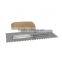 concord tools wooden handle, 280 mm carbon steel normal polished blade, square notch 6x6mm Plastering trowels
