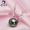 Wholesale 8--9mm Tahitian Black Cultured Pearl Necklace Pendant