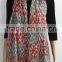 Grey and Red Print Acrylic Scarf