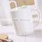 14/16/20OZ new style single wall white porcelain mug with engraving LOGO