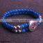  Website Fashion Jewelry Wholesale Snap Button Charm Stretch Crystal Bracelet Bangle