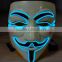EL wire halloween mask / EL wire Party Mask / EL wire V For Vendetta Mask
