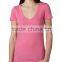 Zegaapparel good quality colorful plain v neck wholesale short sleeve women t shirt (167)