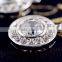 CZ zirconia precious stone fashion circular dangle earrings