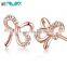 Silver 925 costume jewelry bow earrings