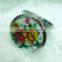 Round stainless steel makeup mirror/professional metal cosmetic mirror with epoxy sticker