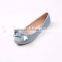 2016 women shoes fancy denim shoes with metal trim on the bow women pump shoes