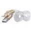 Aluminium 2 IN 1 Micro USB+ 8 Pin Sync USB Data Cable for IPhone and Android Phone