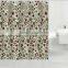 flower printed high quality water proof polyester shower curtain